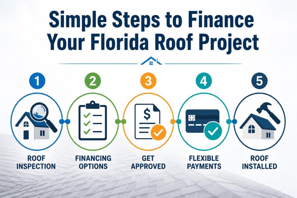 Simple steps to finance florida roof project infographic