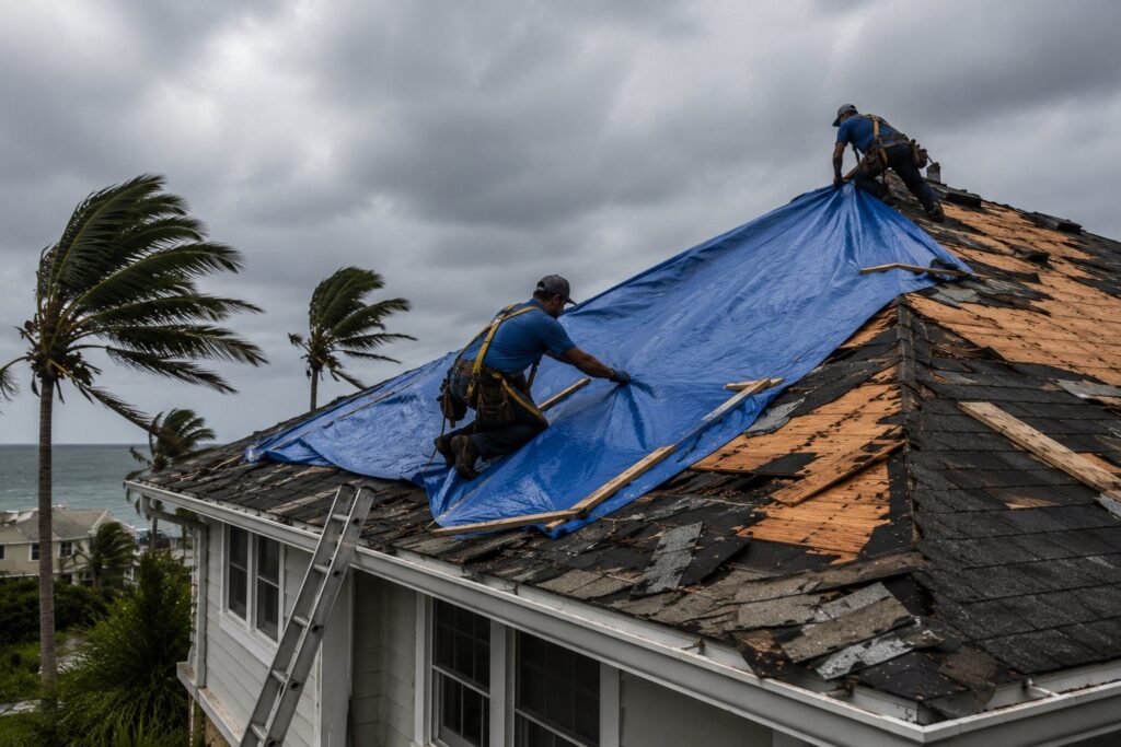 storm damage roof repair Destin FL emergency roof tarping service